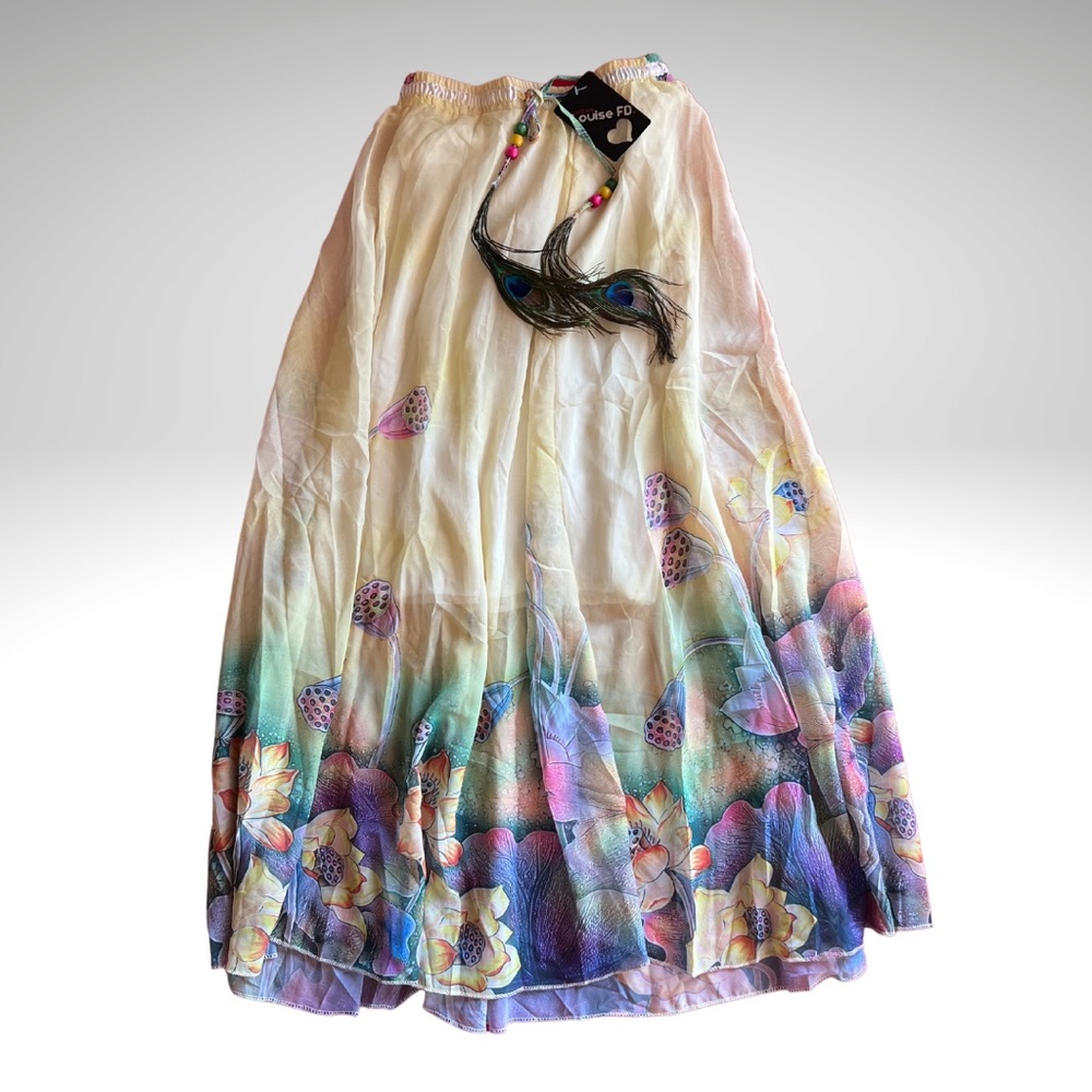 Armor Louise FD Skirt with Lotus Flower Print Fantasy, Ballerina, or Boho style